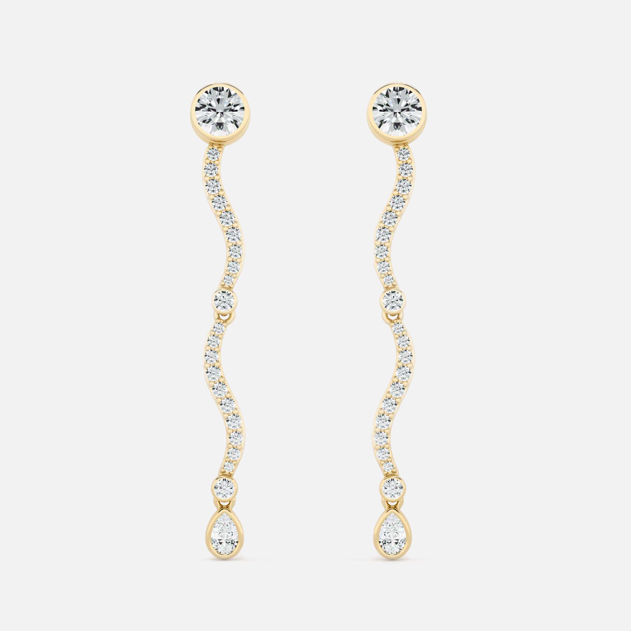 Mini Wave Diamond Drop Earrings