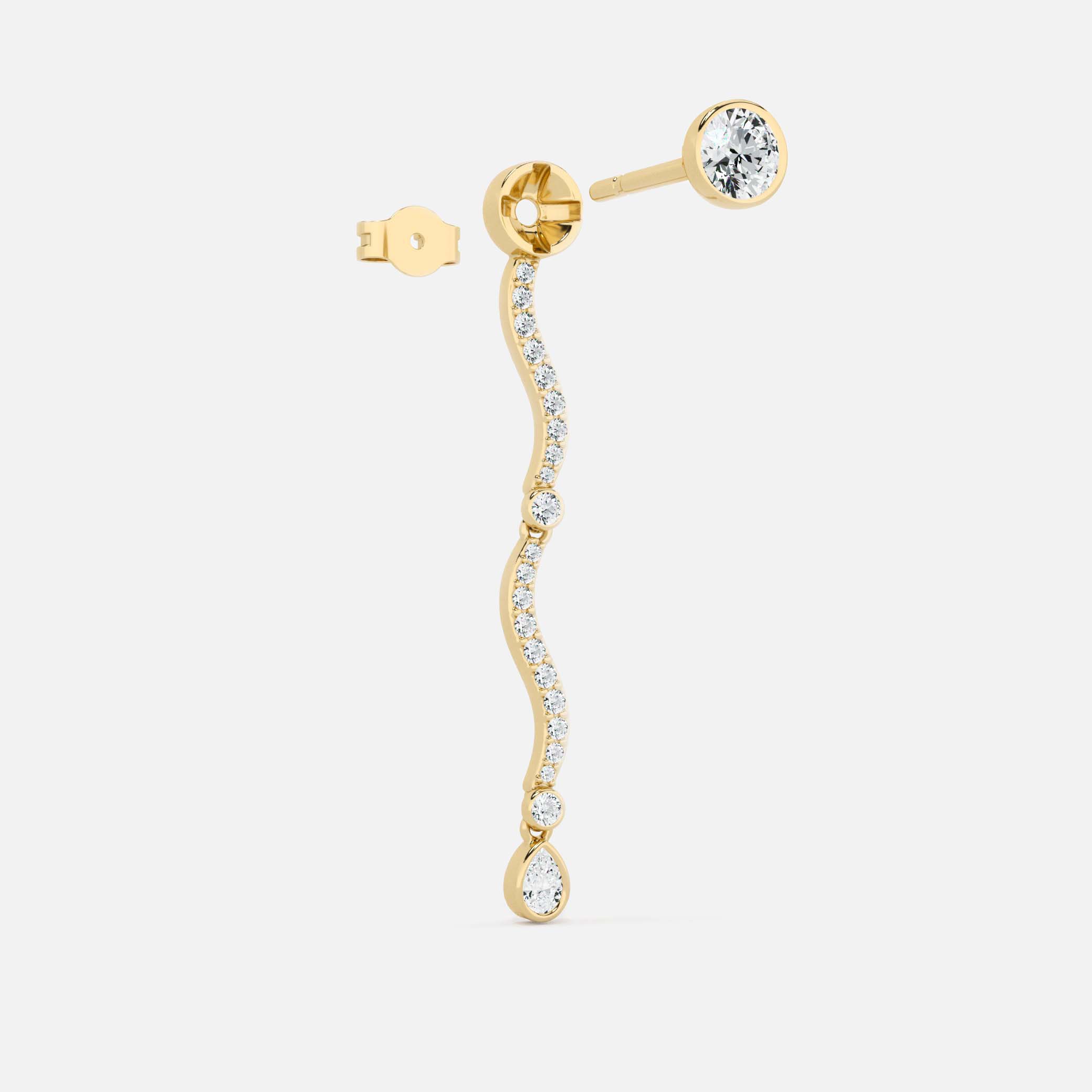 Mini Wave Diamond Drop Earrings