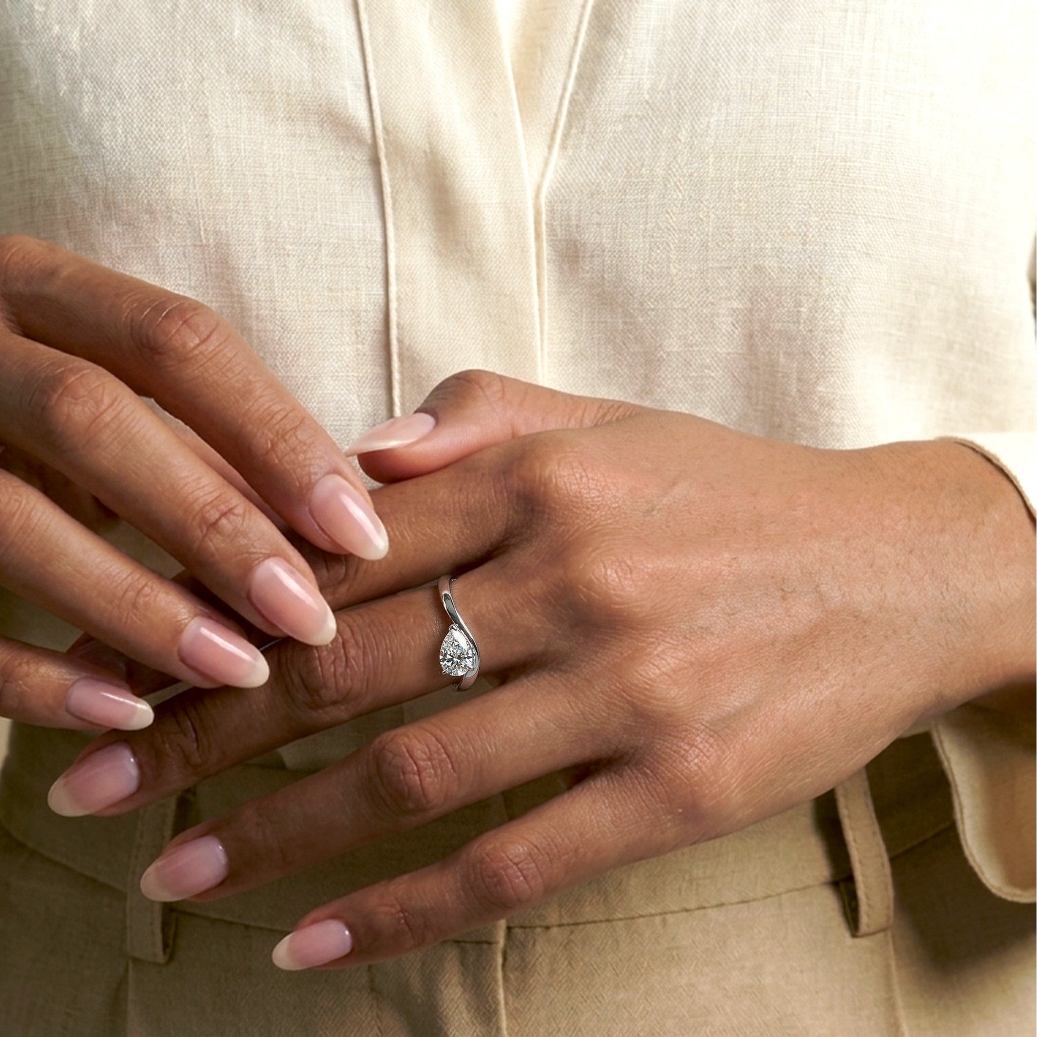 Lab Grown Diamond The Drift Ring in White Gold – View 4 | JAUR
