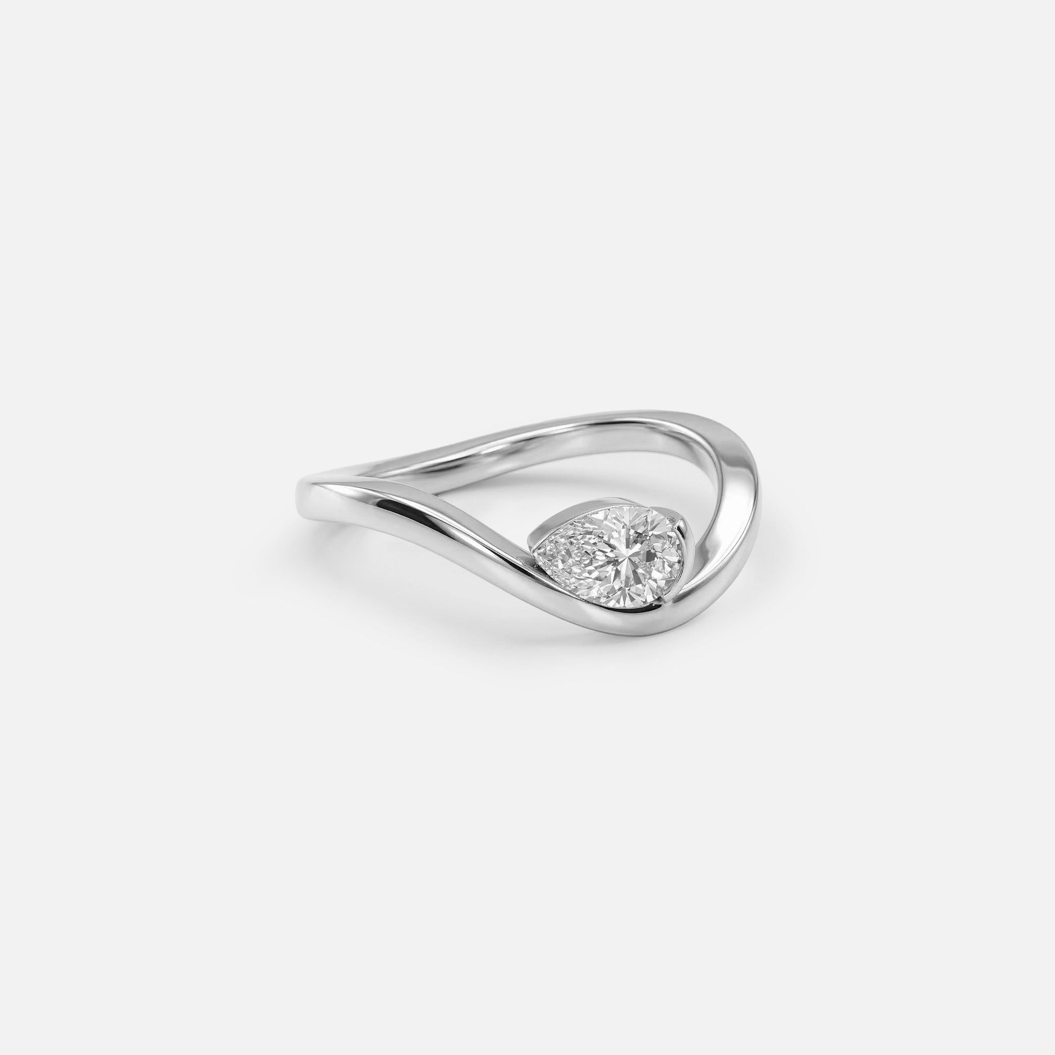 Lab Grown Diamond The Drift Ring in White Gold – View 4 | JAUR