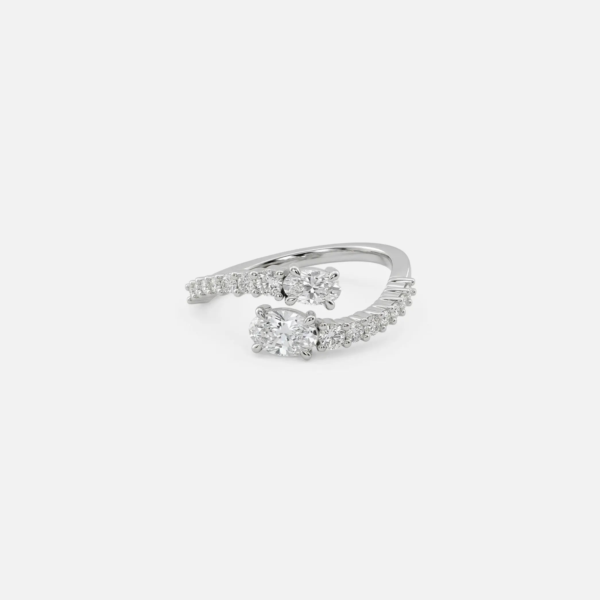 Lab Grown Diamond The Orbit Ring in White Gold – View 4 | JAUR