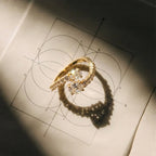 Lab Grown Diamond The Orbit Ring in Yellow Gold – Side View | JAUR