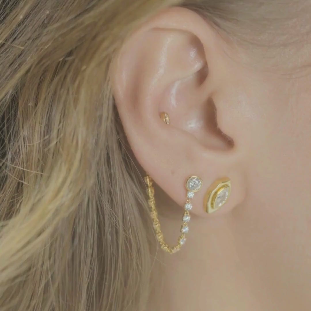 Lab Grown Diamond Marquise Curved Organic in Yellow Gold – Front View | JAUR