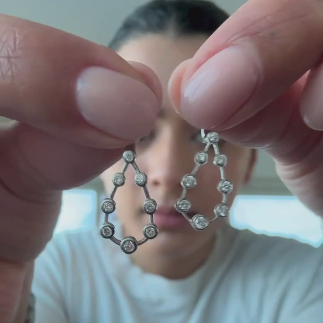 Pear Diamond Drop Earrings JAUR