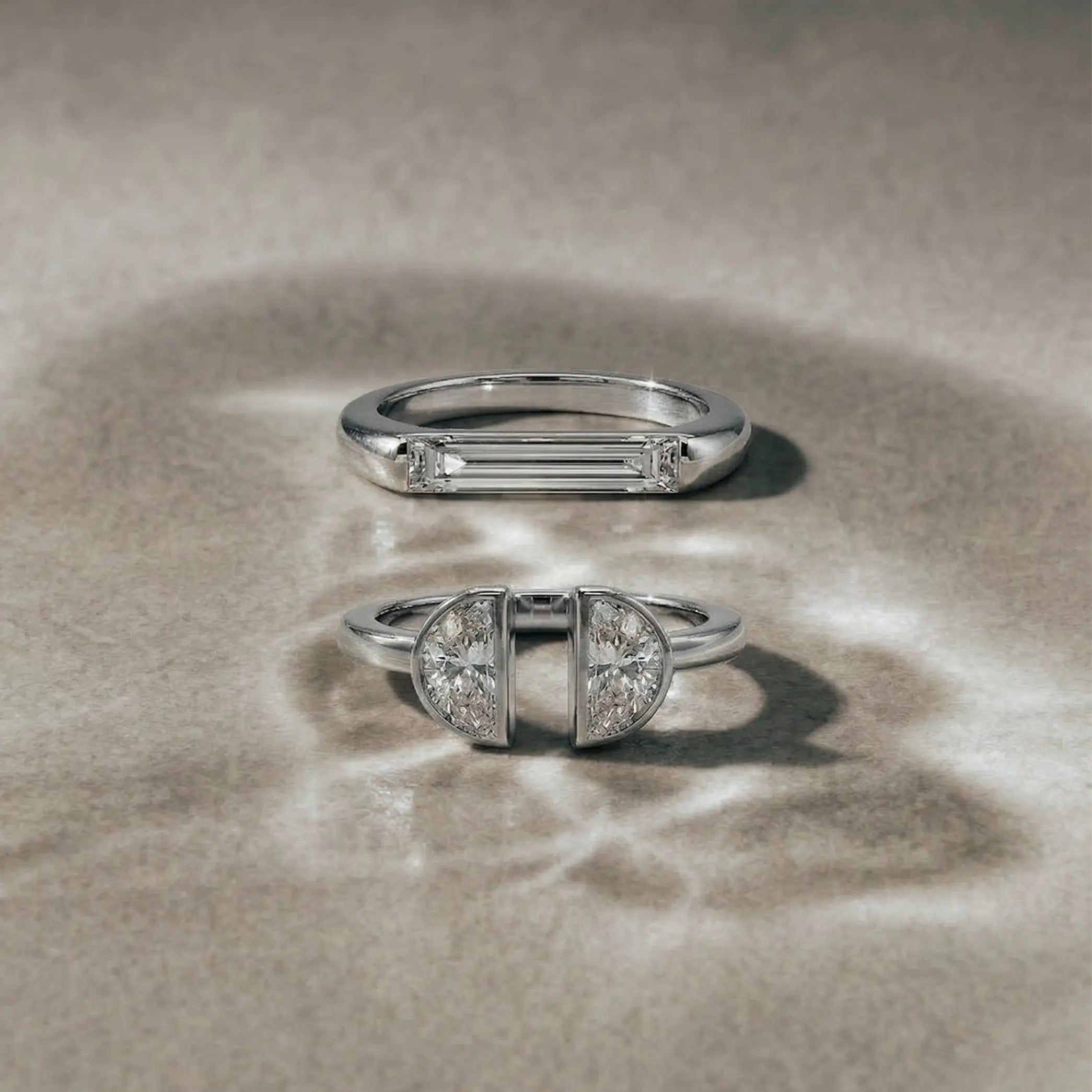 Lab Grown Diamond The Bar Ring in White Gold – Side View | JAUR