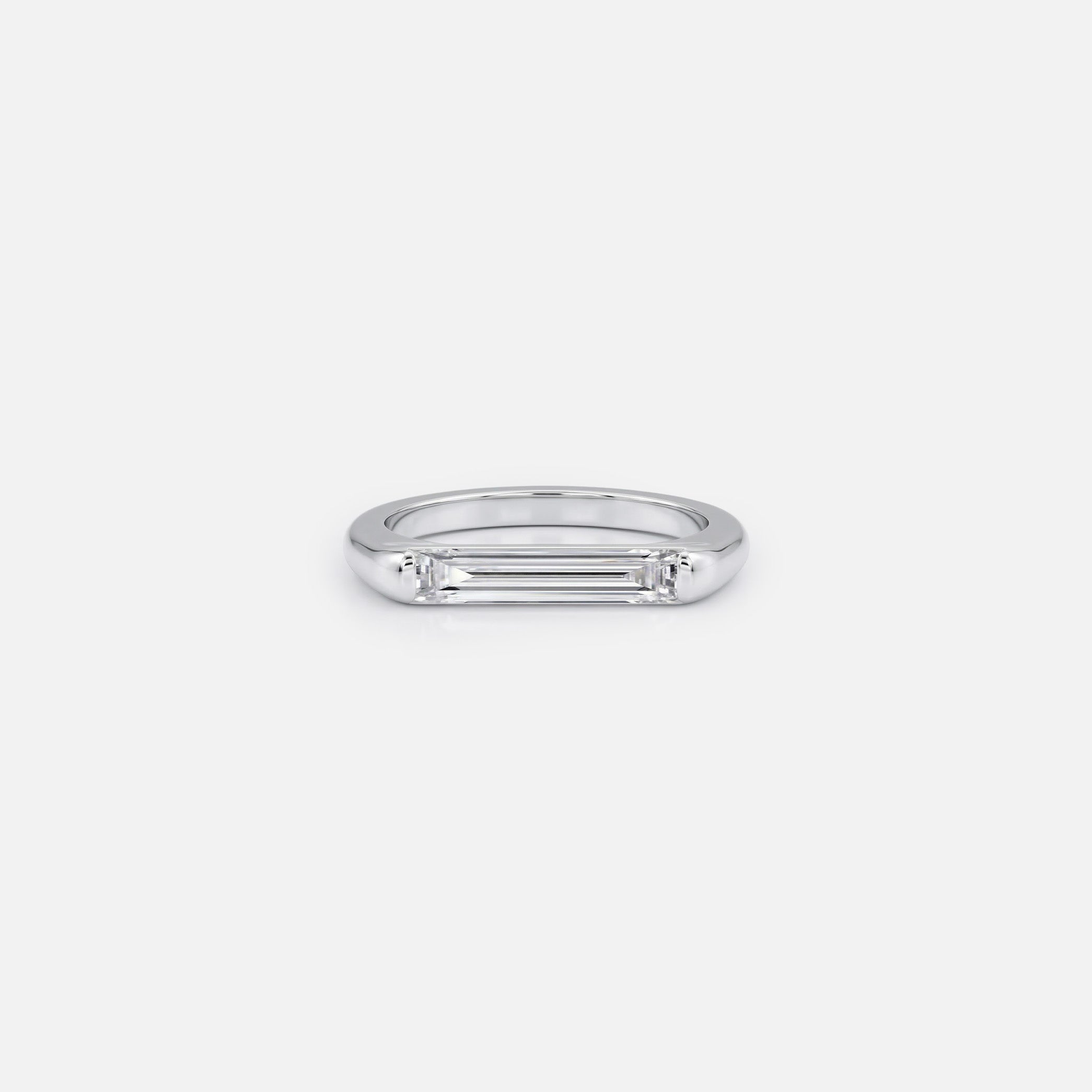 Lab Grown Diamond The Bar Ring in White Gold – View 4 | JAUR