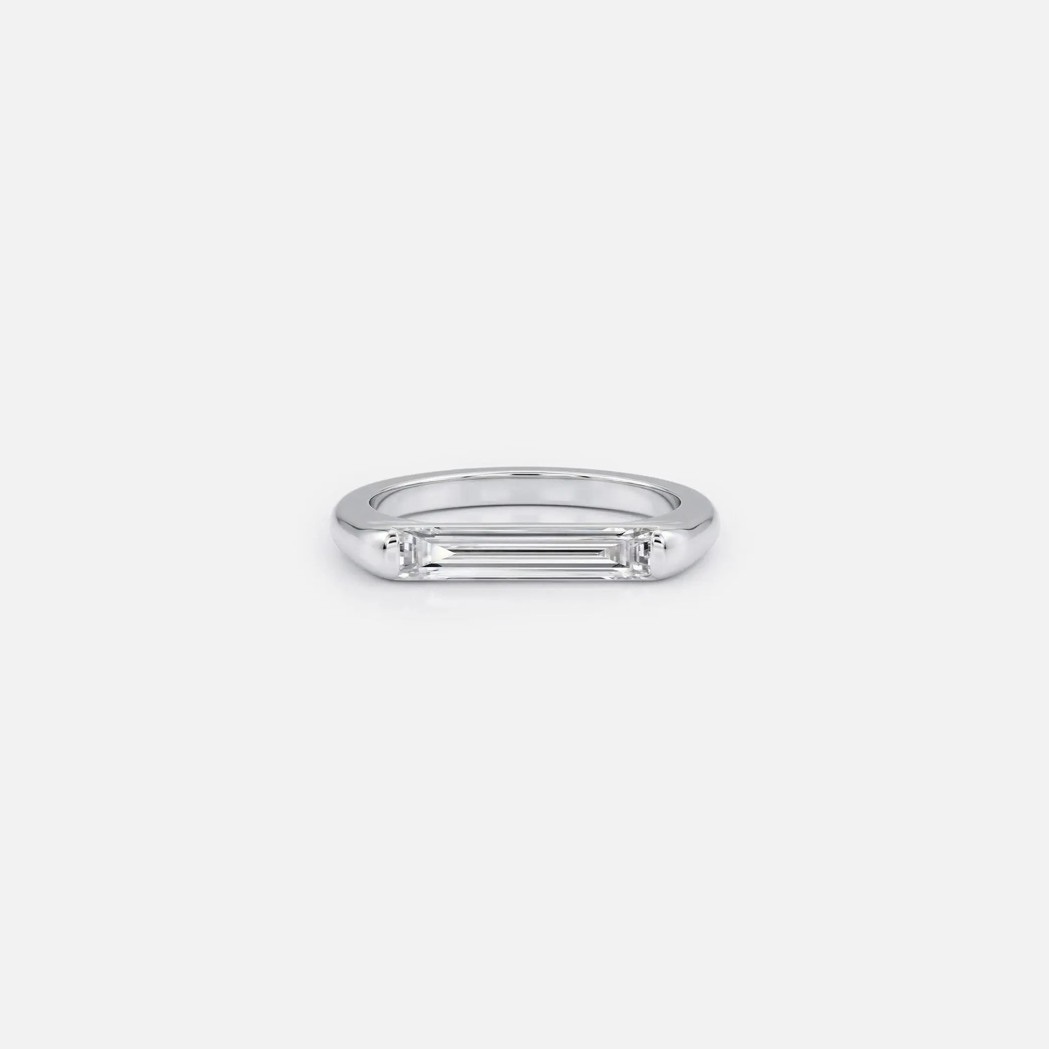 Lab Grown Diamond The Bar Ring in White Gold – View 4 | JAUR